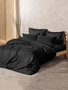 L'essentiel linge de maison Juego de funda de edredón individual Ranforce - Negro